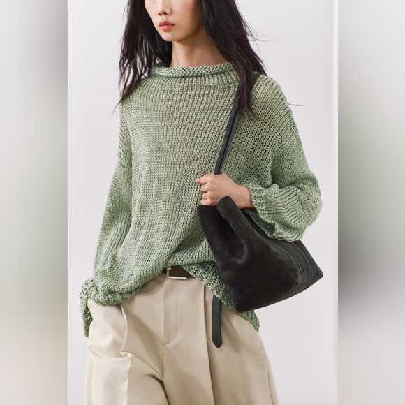 ZARA BOAT NECK KNIT SWEATER - Picture 1 of 8